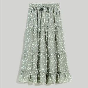 Madewell Pull-on Ruffle Tiered Maxi Skirt in Cottage Garden